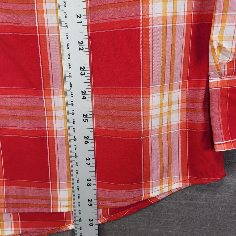 Southpole Mens XL Plaid Button Up Shirt Short Sleeve Top Red New - Picture 9 of 11